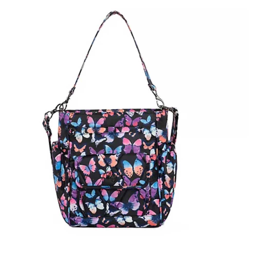 Lug Classic N/S Shoulder Bag with Crossbody Strap-Toss. “WtrClrBttrFlies” NWOT